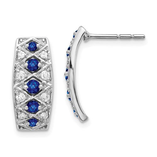 K White Gold Diamond & Sapphire Fancy Earrings - Jewelry - Modalova