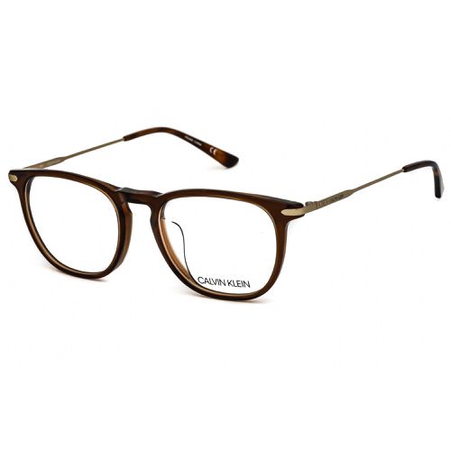 Men's Eyeglasses - Crystal Brown Rectangular Plastic Frame / CK18715A 210 - Calvin Klein - Modalova