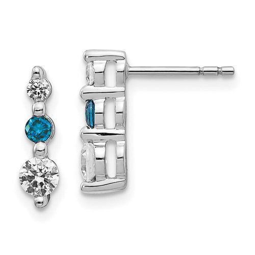 K White Gold Blue/White Diamond Earrings - Jewelry - Modalova