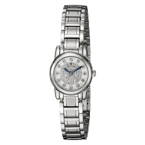 Women's Stainless Steel Diamond Watch - Highbridge Silver Dial / 96P143 - Bulova - Modalova