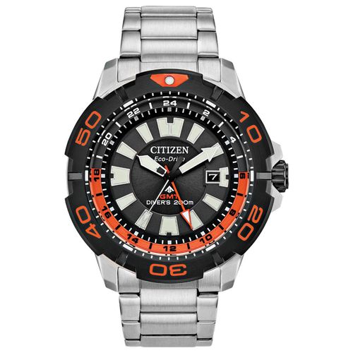 Men's Eco-Drive Watch - Promaster GMT Black and Orange Bezel / BJ7129-56E - Citizen - Modalova