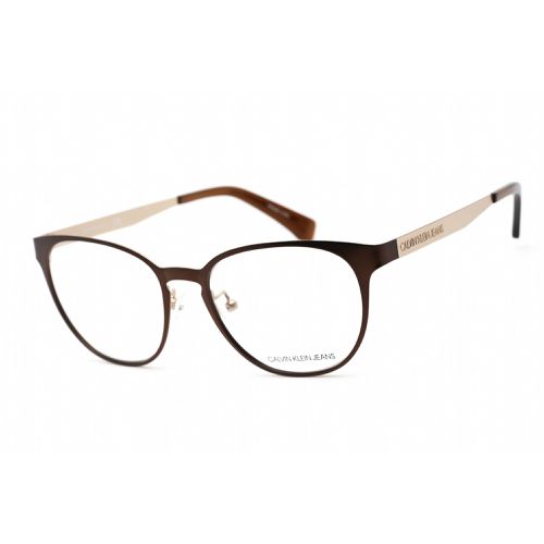 Unisex Eyeglasses - Brown/Gold Cat Eye Metal Frame / CKJ141AF 200 - Calvin Klein Jeans - Modalova