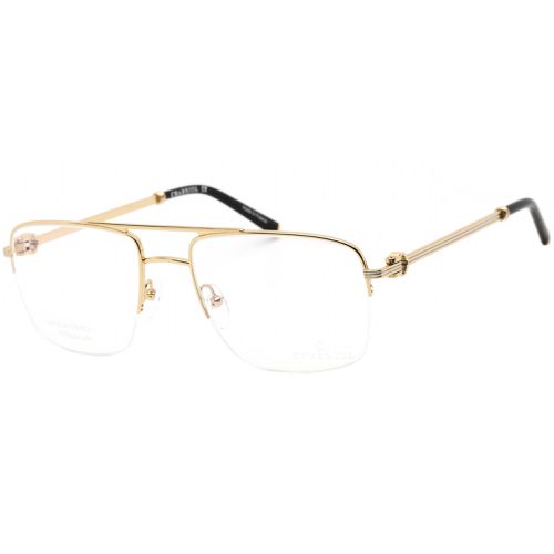 Men's Eyeglasses - Shiny Gold/Silver/Black Aviator Shaped Frame / PC75080 C01 - Charriol - Modalova