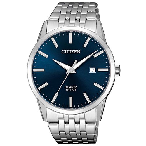 Men's Watch - Quartz Blue Dial Stainless Steel Bracelet Date / BI5000-87L - Citizen - Modalova