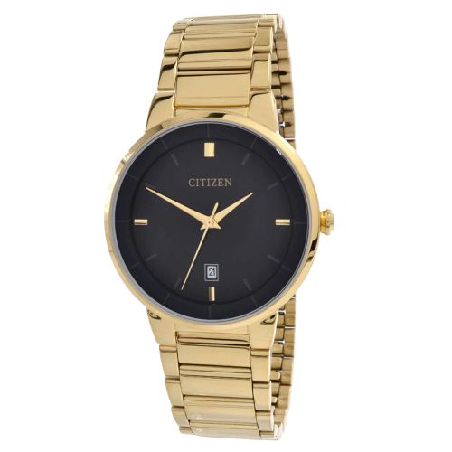 Men's Bracelet Watch - Quartz Black Dial Yellow Gold Steel / BI5012-53E - Citizen - Modalova
