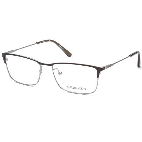 Unisex Eyeglasses - Satin Brown Metal Frame Clear Lens / CK18122 200 - Calvin Klein - Modalova