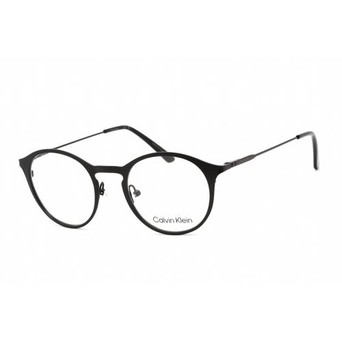Men's Eyeglasses - Full Rim Round Matte Black Metal Frame / CK20112 001 - Calvin Klein - Modalova