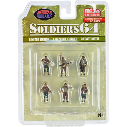 Scale Diecast Set - Soldiers 64 Military Figures, 6 piece - American Diorama - Modalova