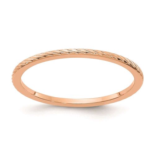 K Rose Gold 1.2mm Twisted Wire Pattern Stackable Band - Stackable Expressions - Modalova