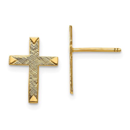 K Brushed Finish Cross Earrings - Jewelry - Modalova