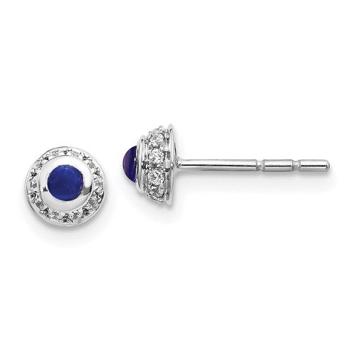 K White Gold Diamond & Cabochon Sapphire Earrings - Jewelry - Modalova