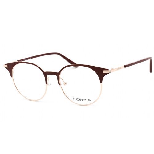 Men's Eyeglasses - Satin Burgundy Round Frame Clear Lens / CK19319A 605 - Calvin Klein - Modalova