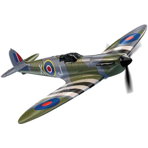 Model Kit - Skill 1 D-Day Spitfire Snap Together Painted Plastic - Airfix Quickbuild - Modalova