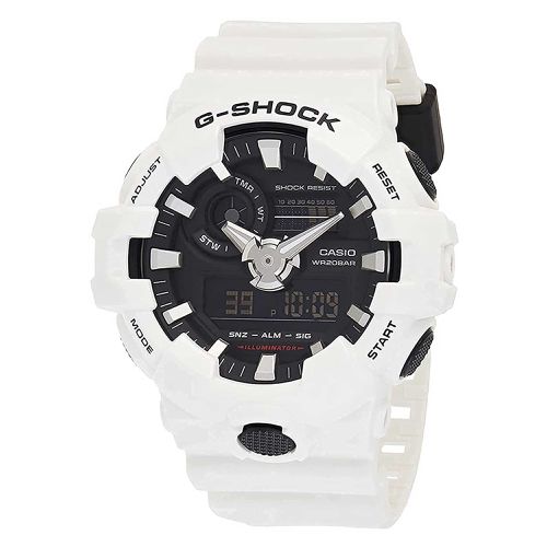 Men's Quartz Watch - G-Shock Black Analog-Digital Dial White Strap / GA700-7A - Casio - Modalova