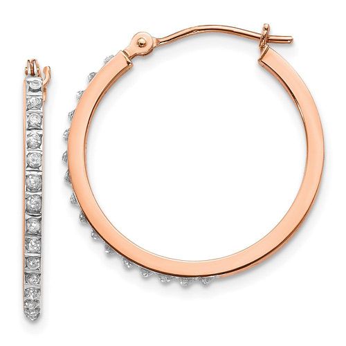 K Rose Gold Diamond Fascination Round Hinged Hoop Earrings - Jewelry - Modalova