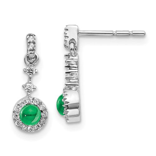 K White Gold Diamond & Cabochon Emerald Earrings - Jewelry - Modalova