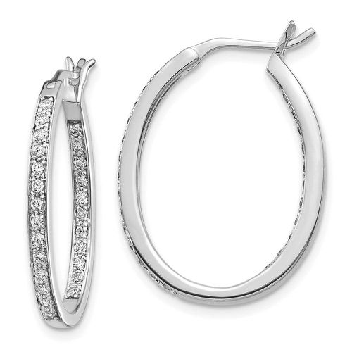 K White Gold Diamond In/Out Hoop Earrings - Jewelry - Modalova