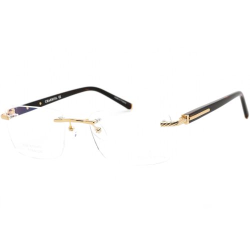 Men's Eyeglasses - Adjustable Nose Pad Shiny Gold/Black Frame / PC75083 C03 - Charriol - Modalova