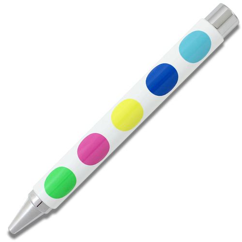 Roller Ball Pen - Big Dots Brass Barrel Retractable / P3303 - ACME - Modalova