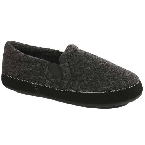 Men's Moc Slippers - Fave Gore Wool Upper, Black Tweed, X-Large / A11172BTDMXL - Acorn - Modalova