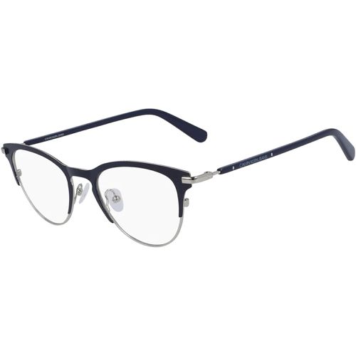 Women's Eyeglasses - Satin Navy and Silver Frame / CKJ20302 405 - Calvin Klein Jeans - Modalova