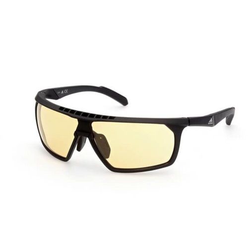 Men's Sunglasses - Matte Black Full Rim Frame Brown Lens / SP0030 02E - Adidas - Modalova
