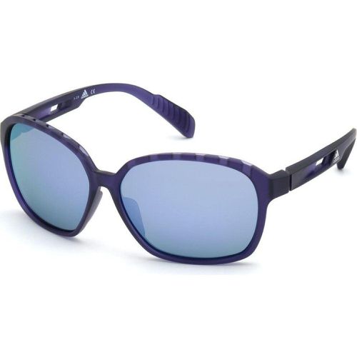 Women's Sunglasses - Matte Violet Plastic Full Rim Frame / SP0013 82D - Adidas - Modalova
