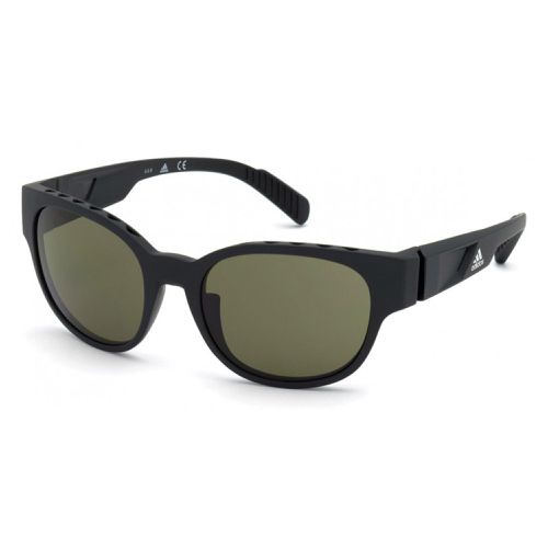 Unisex Sunglasses - Matte Black Plastic Frame Green Lens / SP0009 02N - Adidas - Modalova