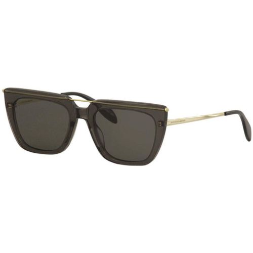 Unisex Sunglasses - Grey Gold Frame / AM0169S 001 - Alexander McQueen - Modalova