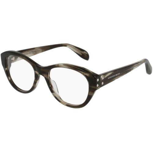 Women's Eyeglasses - Grey Havana / AM0053O 008 - Alexander McQueen - Modalova