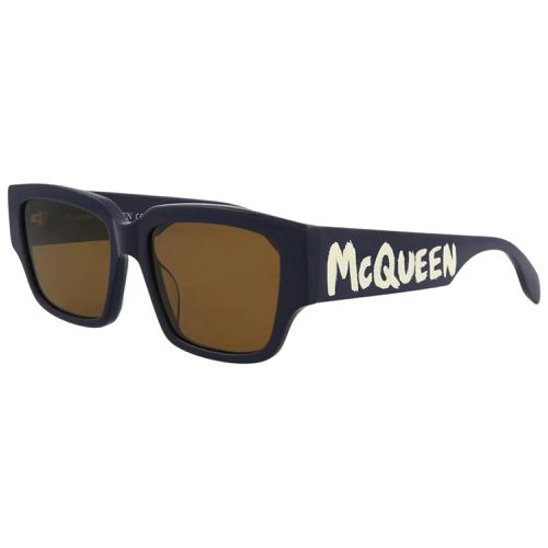 Men's Sunglasses - Brown Lens Acetate Frame / AM0329S-30011473005 - Alexander McQueen - Modalova