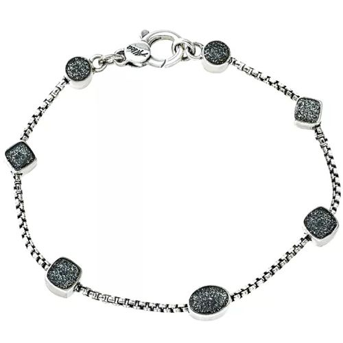 Italy Women's Bracelet - Enamel Multi Black Speckled Ornaments Silver / VHB 1578 BS - Alisa - Modalova