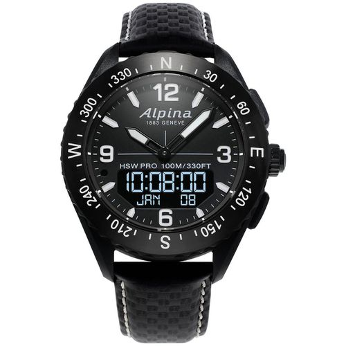 Men's Ana-Digi Watch - AlpinerX Black Dial Leather Strap / AL-283LBBW5AQ6 - Alpina - Modalova