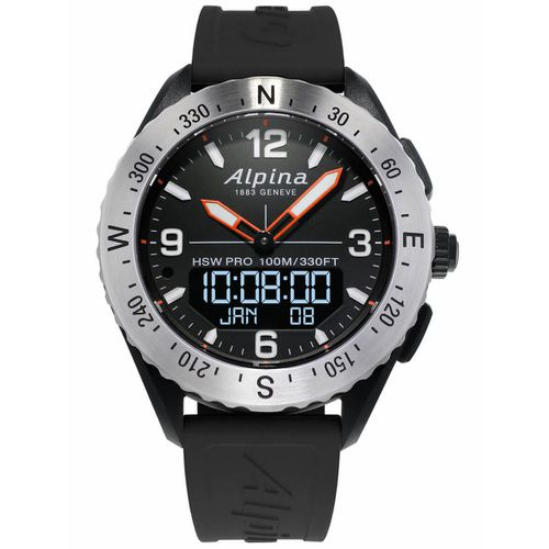 Men's Ana-Digi Watch - AlpinerX Black Rubber Strap / AL-283LBBO5SAQ6 - Alpina - Modalova