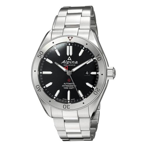 Men's Steel Bracelet Watch - Alpiner 4 Automatic Black Dial / AL-525BS5AQ6B - Alpina - Modalova