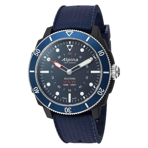 Men's World Time Smartwatch - Seastrong Horological Blue Strap / AL-282LNN4V6 - Alpina - Modalova