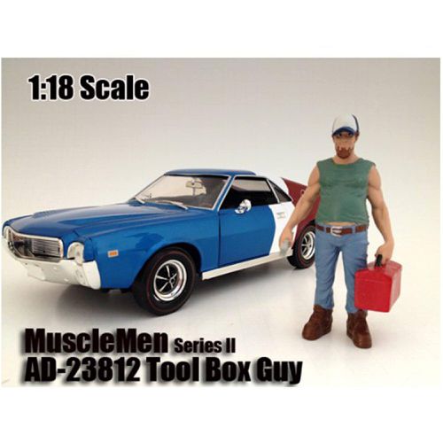 Musclemen Tool Box Guy Figure - 4 inch Tall For 1:18 Scale Models - American Diorama - Modalova