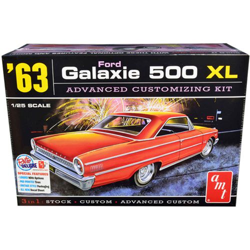 Model Kit - 1963 Ford Galaxie 500 XL 3-in-1 Chrome Plated Small Parts - AMT - Modalova