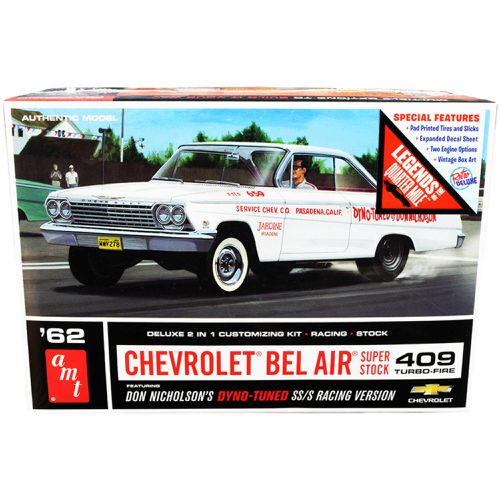 Model Kit - Skill 2 1962 Chevrolet Bel Air Super Stock 409 Turbo Fire - AMT - Modalova