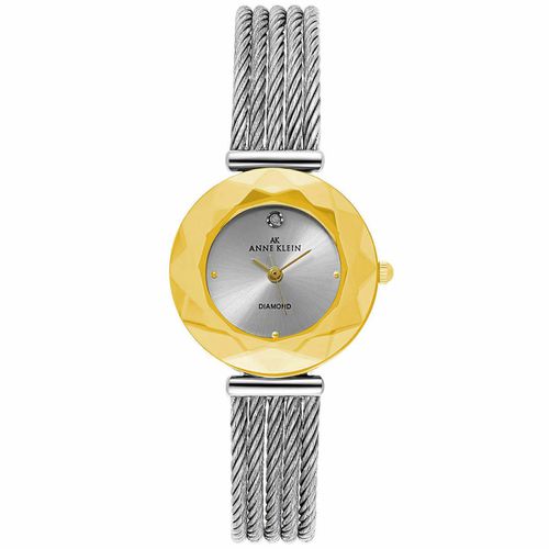 Women's Quartz Watch - Diamond Silver Dial Steel Bracelet / 10-176835VTT - Anne Klein - Modalova