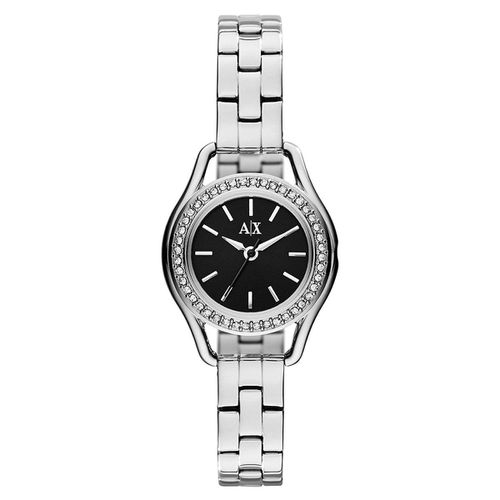 AX4256 Women's Crystal Black Dial Stainless Steel Bracelet Watch - Armani Exchange - Modalova