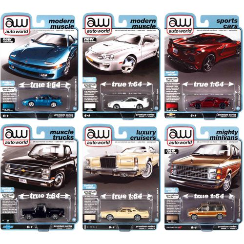 Auto World 1/18 Diecast Model Car - Premium 2023 Set A of 6 Pieces Release 1 - Autoworld - Modalova