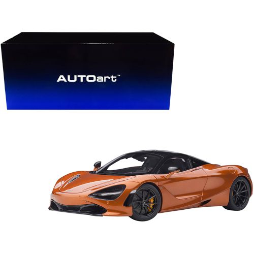 Scale Model Car - McLaren 720S Azores Orange Metallic with Black Top - Autoart - Modalova