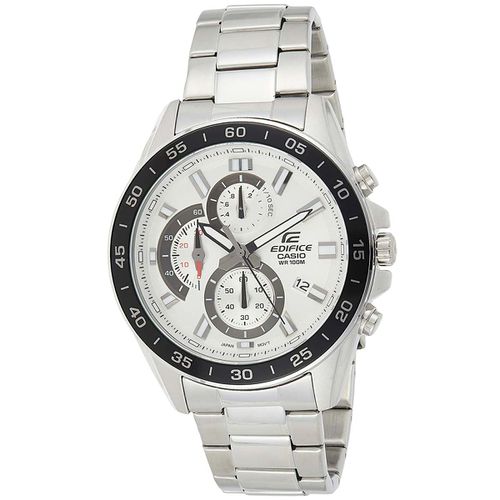 Men's Chronograph Watch - Edifice Silver and Black Dial Bracelet / EFV550D-7A - Casio - Modalova