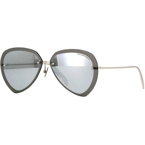 Unisex Sunglasses - Shiny Silver / AM0120SA 002 - Alexander McQueen - Modalova