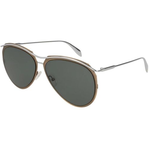 Men's Sunglasses - Metal Pilot Frame / AM0115S 002 - Alexander McQueen - Modalova