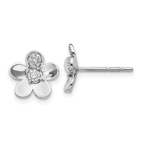 K White Gold Diamond Flower Earrings - Jewelry - Modalova