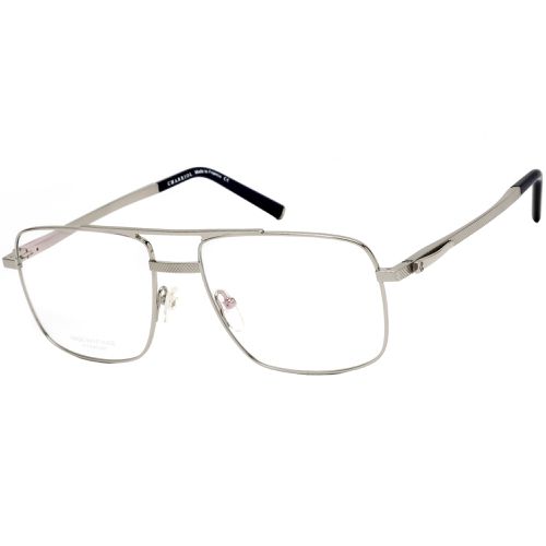Men's Eyeglasses - Full Rim Brushed Silver Square Shaped Frame / PC75037 C06 - Charriol - Modalova