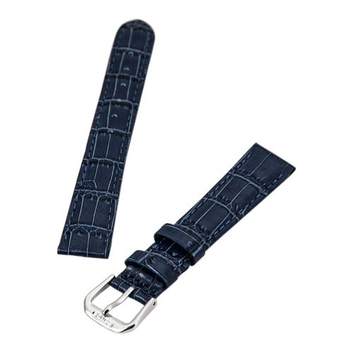 Blue 16mm Alligator Pattern Calf Leather Band - Banda - Modalova