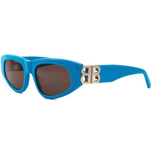 Women's Sunglasses - Light-Blue Cat Eye Shape Frame Grey Lens / BB0095S 011 - Balenciaga - Modalova